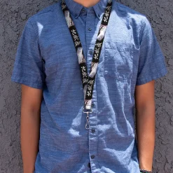 Lanyard - 1.0" - Hell's Paradise Gabimaru and Sagiri Eyes and Title Logo Black/White