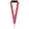 Lanyard - 1.0" - Holiday Christmas Plaid Diagonal White/Red/Black