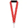 Lanyard - 1.0" - Holiday Christmas Stocking and Star Red/White