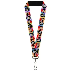 Lanyard - 1.0" - Homies in Dreamland Cheech and Chong Pose Flip Tie Dye Multi Color