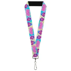 Lanyard - 1.0" - HOMIES IN DREAMLAND Title Logo Cheech and Chong Faces Tie Dye Blues