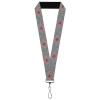 Lanyard - 1.0" - House of the Dragon Targaryen Sigil Four-Legged Dragon Grays/Red