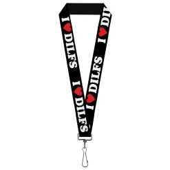 Lanyard - 1.0" - I "HEART" DILFS Black/White/Red