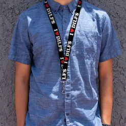Lanyard - 1.0" - I "HEART" DILFS Black/White/Red