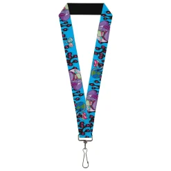 Lanyard - 1.0" - Invader Zim GIR and Piggy Rule the World Poses Blue