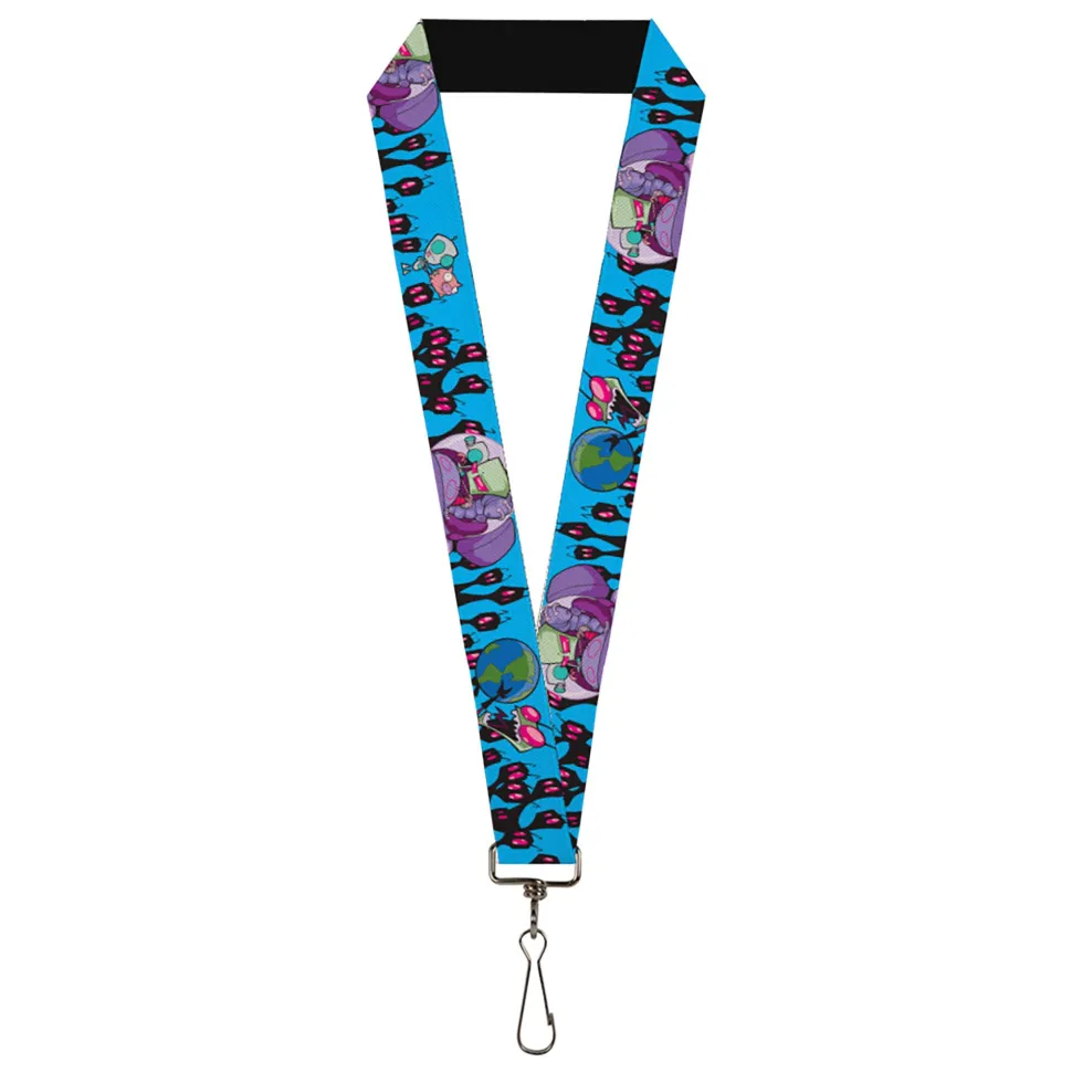 Lanyard - 1.0" - Invader Zim GIR and Piggy Rule the World Poses Blue