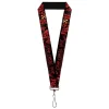 Lanyard - 1.0" - JASON Mask6/CAMP CRYSTAL LAKE/Hand Prints Blood Splatter Black/Reds/Gray