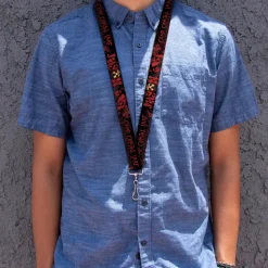 Lanyard - 1.0" - JASON Mask6/CAMP CRYSTAL LAKE/Hand Prints Blood Splatter Black/Reds/Gray