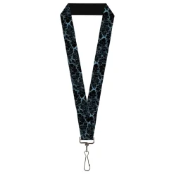Lanyard - 1.0" - Marble Black/Baby Blue