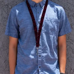 Lanyard - 1.0" - Marble Black/Hot Pink