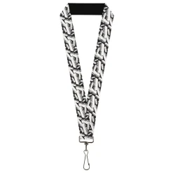 Lanyard - 1.0" - MASTERS OF THE UNIVERSE Brick Logo Stacked White/Black