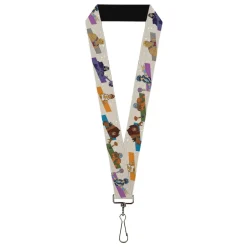 Lanyard - 1.0" - Masters of the Universe Heroes and Villains Poses White/Multi Color