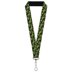 Lanyard - 1.0" - Masters of the Universe Skeletor Face Scattered Green