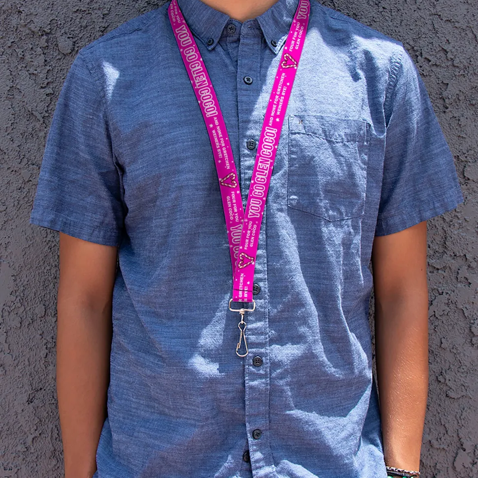 Lanyard - 1.0" - Mean Girls YOU GO GLEN COCO Pink/White