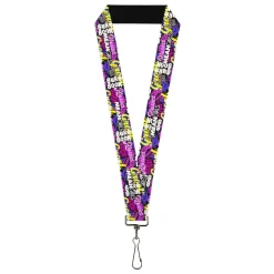 Lanyard - 1.0" - Mean Girls Catch Phrases Collage Black/Multi Color