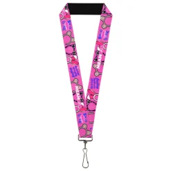 Lanyard - 1.0" - MEAN GIRLS Quotes and Plastics Animal Ears Collage Pink