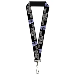 Lanyard - 1.0" - Mean Girls Damian SHE DOESN'T EVEN GO HERE Black/Purple