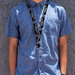 Lanyard - 1.0" - Mean Girls Damian SHE DOESN'T EVEN GO HERE Black/Purple