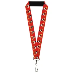Lanyard - 1.0" - Mickey Mouse Walking Pose Red