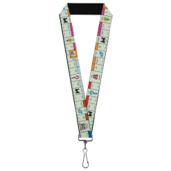Lanyard - 1.0" - Monopoly British UK Game Board Space Blocks