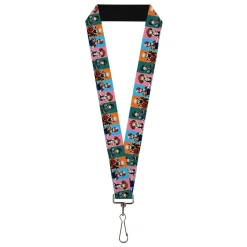 Lanyard - 1.0" - My Hero Academia Character Hand Up Pose Blocks Multi Color