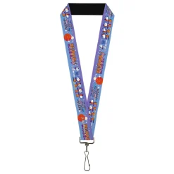 Lanyard - 1.0" - Peanuts Astronaut Snoopy Launch Poses and Text White/Multi Color