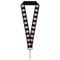 Lanyard - 1.0" - Rick and Morty Rick Vaporwave Bullseye Black/Blue/Red/White