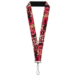 Lanyard - 1.0" - Rick and Morty Anatomy Park Collage Reds/Black
