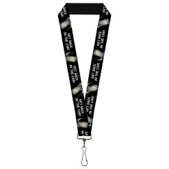 Lanyard - 1.0" - Rick and Morty Rick GET BACK IN THE CAR Pose Black/White