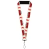 Lanyard - 1.0" - ROBOT CHICKEN Silhouette Chicken and Title Logo Ivory/Red