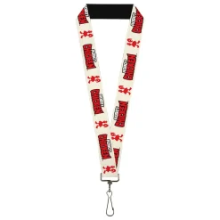 Lanyard - 1.0" - ROBOT CHICKEN Silhouette Chicken and Title Logo Ivory/Red