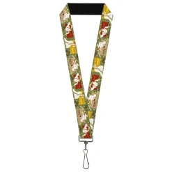 Lanyard - 1.0" - SAMURAI JACK Title Logo and Action Pose Scenes Greens/Brown