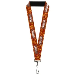 Lanyard - 1.0" - SAMURAI JACK Title Logo and Dragon Flames Reds/Orange/White