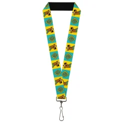 Lanyard - 1.0" - Scooby Doo Pose and Dog Tag Blocks Yellow/Blue