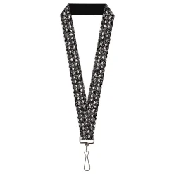 Lanyard - 1.0" - Skelanimals Animal Poses Stacked Black/White/Red