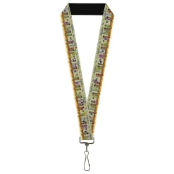 Lanyard - 1.0" - Teenage Mutant Ninja Turtles Battle Foot Soldiers Ninjas Arcade Scene Tan