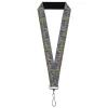 Lanyard - 1.0" - Teenage Mutant Ninja Turtles Battle Purple Foot Soldier Ninja Arcade Scene Grays