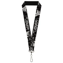 Lanyard - 1.0" - THE JOKER Smiling Eyes Sketch Close-Up Black/White