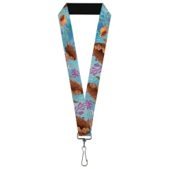 Lanyard - 1.0" - The Little Mermaid Ariel Under the Sea Poses Blues