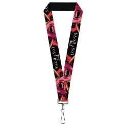 Lanyard - 1.0" - THE LOST BOYS Teeth Fangs Pose Title Logo Black/Reds/Yellows