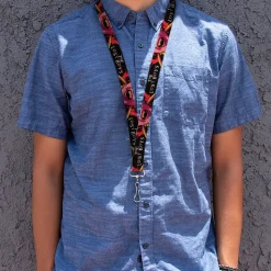 Lanyard - 1.0" - THE LOST BOYS Teeth Fangs Pose Title Logo Black/Reds/Yellows