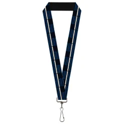 Lanyard - 1.0" - Thin White Line Flag Weathered Black/Blue/White