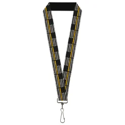 Lanyard - 1.0" - Thin Yellow Line Flag Weathered Black/Gray/Yellow