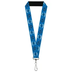 Lanyard - 1.0" - This is Fine Japanese Question Hound Flame Blue/Black/White