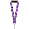 Lanyard - 1.0" - TRICK OR TREAT Text Collage Purple/White