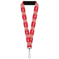 Lanyard - 1.0" - Vintage COKE Bottle Caps White/Red