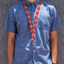 Lanyard - 1.0" - Vintage COKE Bottle Caps White/Red