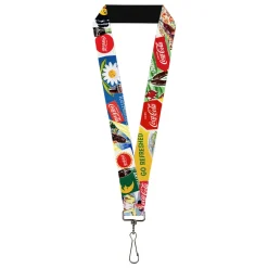 Lanyard - 1.0" - Vintage Coca-Cola GO REFRESHED Ads and Icons Collage