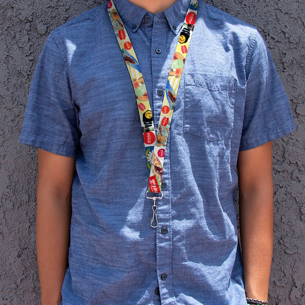 Lanyard - 1.0" - Vintage Coca-Cola GO REFRESHED Ads and Icons Collage