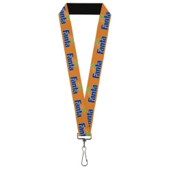 Lanyard - 1.0" - Vintage Orange FANTA Logo Orange/Blue